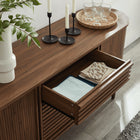 Modway Harlan 67" Fluted Oval Sideboard Cabinet - Walnut-Sliding Tambour Doors