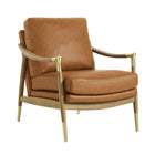 Modway Langford Vegan Leather Accent Armchair - Tan Walnut-Versatile Accent Chair