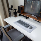 BlueDiamond Regular Premium Felt Deskpad for Home Office Gaming Anti-Slip Rubber Bottom - 25.6" L x 11.8" W - Lunar-Overall Dimensions: 25.6" L x 11.8" W x 0.12" H