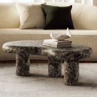 Modway Elowen Outdoor Faux Marble Coffee Table - Dark Emperador Marble-Pedestal Base Design