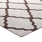 Modway Marja Moroccan Trellis Area Rug - 5 ft W x 8 ft L - Brown/Grey-100% Polyester Microfiber