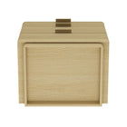 Manhattan Comfort Payton 26" Modern Nightstand - Natural Oak/Gold-30 Day Limited Manufacturer's Warranty