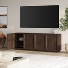 Hudson&Canal Morse Rectangular TV Stand for TV's up to 75" - Alder Brown-Features easy assembly
