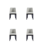 Manhattan Comfort Gansevoort 19" Modern Faux Leather Upholstered Dining Chair - Stone Grey - Set of 4-Modern Dining Chair for Dining Room and Task Use. Set of 4
