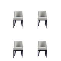 Manhattan Comfort Gansevoort 19" Modern Faux Leather Upholstered Dining Chair - Stone Grey - Set of 4-Modern Dining Chair for Dining Room and Task Use. Set of 4
