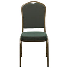 Flash Furniture HERCULES Series Crown Back Stacking Banquet Chair in Green Patterned Fabric - Gold Vein Frame-Multipurpose Banquet Chair