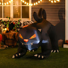 HOMCOM 6' Lit Inflatable Crouching Black Cat Halloween Yard Decoration-Made from weather-resistant, polyester cloth material 