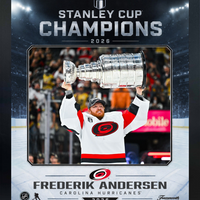 Frameworth Carolina Hurricanes 2026 Stanley Cup Champions: Frederik Andersen Ice Design PhotoGlass Framed Photo - 18" W x 22" H-Officially licensed NHL and NHLPA photo: Frederik Andersen 16x20 PhotoGlass Frame Carolina Hurricanes 2026 Stanley Cup Champions Ice Design for Carolina Hurricanes fans and collectors