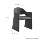 Modway Talia Upholstered Fabric Dining Armchair - Charcoal-Bentwood Frame