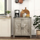 HOMCOM 30.5" L Sideboard Buffet Cabinet - Grey-Fits dining room, kitchen, living room, and entryway uses as a coffee bar, sideboard, or storage cabinet 