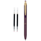 Zebra Sarasa Grand  Retractable Gel Ink Pens with 2 Reffils - 0.5 mm Tip - Bordeaux Purple Barrel - Black Ink-Convenient, easy push clip