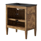 Modway Elysian 30" Wood Bathroom Vanity - Black/Brown-Burl Wood Veneer