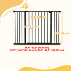 PawHut Pressure Fitted Pet Dog Safety Gate Metal Fence 29.9'' Tall - Black-Colour: Black