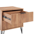 Manhattan Comfort DUMBO 20.07" Modern 2-Drawer Nightstand - Golden Brown-Stylish Splayed Gold Metal Legs Adding Seamless Fashion Design and Durability