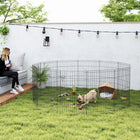 PawHut 36" H Foldable 12 Panel Metal Exercise Pet Playpen - Black-Double lock door for convenient entry/exist and ensures great safety 