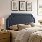 Modway Magnolia Upholstered Fabric Queen Size Headboard - Slate Blue-Traditional Style Silhouette