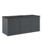 Modway Render 48" Wall-Mount Bathroom Vanity - Grey/Black-Mid-Century Modern Vanity