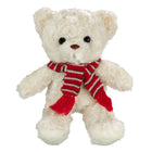 Gry Mattr Plush Teddy Bear With Scarf-Soft plush teddy bear with striped red-and-white scarf