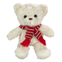 Gry Mattr Plush Teddy Bear With Scarf-Soft plush teddy bear with striped red-and-white scarf