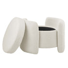 Modway Nebula Boucle Upholstered Ottoman - Ivory-Dense Foam Padding