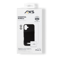 AXS Essential Bundle - PROTech Plus Case Screen Protectors and 20w Charger for iPhone 16 - Black-PROTech Plus - Drop resistant up to 10 feet