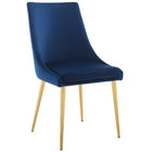Modway Viscount Modern Accent Performance Velvet Dining Chair - Navy-Vintage Modern Accent Dining Chair
