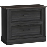 HOMCOM 2 Drawer File Cabinet, Printer Stand for Home Office - Black-Features two file drawers and a wide top for an organized workspace