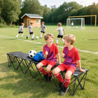 Outsunny Portable 6-Seater Folding Team Sports Sideline Bench-Powder-coated frame and splash-resistant fabric support 243 lb. (110 kg) each