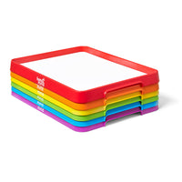 Hand2Mind Magnetic Dry-Erase Activity Trays - Set of 6-Enhance classroom activities, games, and more! These colorful trays are a dynamic tool for any classroom. The magnetic, dry-erase surface provides a perfect learning workspace and fits both letter-size (8.5" x 11") and A4 paper