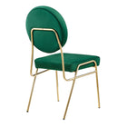 Modway Craft Performance Velvet Dining Side Chairs - Gold/Green - 2 Pack-10