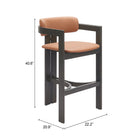 Zuo Shaili Barstool - Brown-6