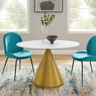 Modway Tupelo 48" Oval Dining Table - Gold White-MDF Tabletop