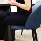 HOMCOM Dining Chairs with Metal Legs for Kitchen - Blue - Set of 4-Versatile use in dining room, living room, or bedroom