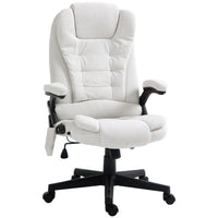 Vinsetto Massage Office Chair with 6-Point Vibration - White-6 vibration massage points to relax your body