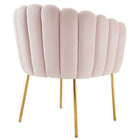 Modway Sanna Channel Tufted Performance Velvet Armchair - Pink-Sturdy Construction