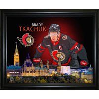 Brady Tkachuk Ottawa Senators Skyline Print - Framed Print - 20" x 16"-Premium virtual frames