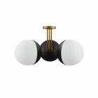 Modway Stellar 3-Light Semi-Flush Ceiling Light - Opal/Satin Brass-Modern 3-Light Ceiling Light