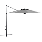 Outsunny Cantilever Patio Umbrella with 360° Rotation and Crank - 10' - Grey-Freely adjustable canopy offers shade angle you want