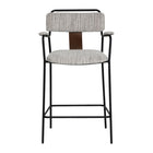 Zuo Couva Counter Stool - Grey Tweed - Set of 2-Soft chenille fabric