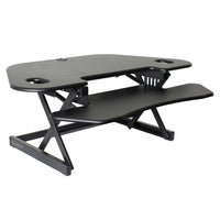 Rocelco 46" Corner Adjustable Height Desk Riser, w/Enhanced Vertical Range, Black-The CDR-46 offers unlimited height adjustment in a greater range for both shorter and taller people.