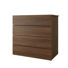Nexera James 4-Drawer Dresser Chest - Walnut-4 convenient storage drawers for your clothes and personal belongings