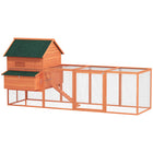 PawHut 137" Chicken Coop with Run Nesting Box - Orange-Plenty of room to roam in the protected chicken run while still allowing your flock access to the grass, ground and outdoors 