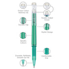 uni-ball Erasable Gel Pens - 0.7mm - Business Colours - 4 Pack-Barrel Color and Construction: Black, Blue, Red, Green