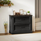 HOMCOM 2 Drawer File Cabinet, Printer Stand for Home Office - Black-A classic farmhouse design adds a touch of elegance to your home