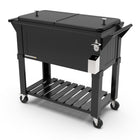 Permasteel 80 qt Furniture Style Patio Cooler with Divider - Black-Spacious 80 quart capacity provides generous storage for up to 110 12oz cans, plus ice