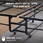 MotionGrey Portable Foldable Guest Bed with Mattress and Locking Casters - Twin - Black-Locking casters support easier repositioning and help keep the bed in place when set up