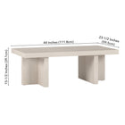 Hudson&Canal Dimitra 44"W Rectangular Coffee Table - Alder White-9