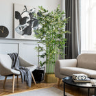 HOMCOM 5' Tall Artificial Bamboo Tree for Home Decor - Green-Includes 1640 lifelike leaves that add a natural touch to any room 