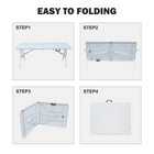 Homy Casa 6 ft Portable Folding Table Indoor & Outdoor for Camping - White-The steel frame provides strong everyday support