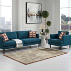 Modway Hester Ornate Turkish Vintage Area Rug - 8 ft W x 10 ft L - Tan/Walnut Brown-Tight Low Pile Weave